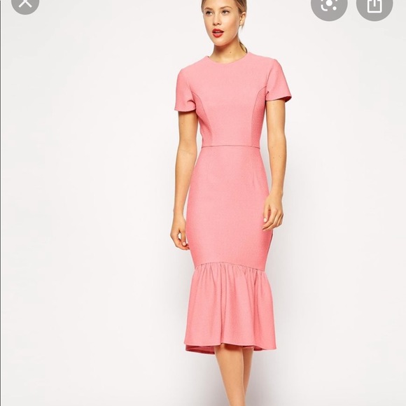 midi dress with peplum hem